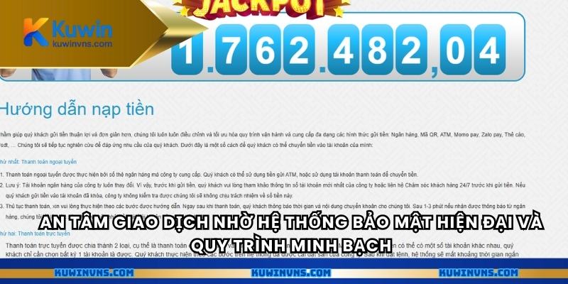 An tâm giao dịch nhờ hệ thống bảo mật hiện đại và quy trình minh bạch